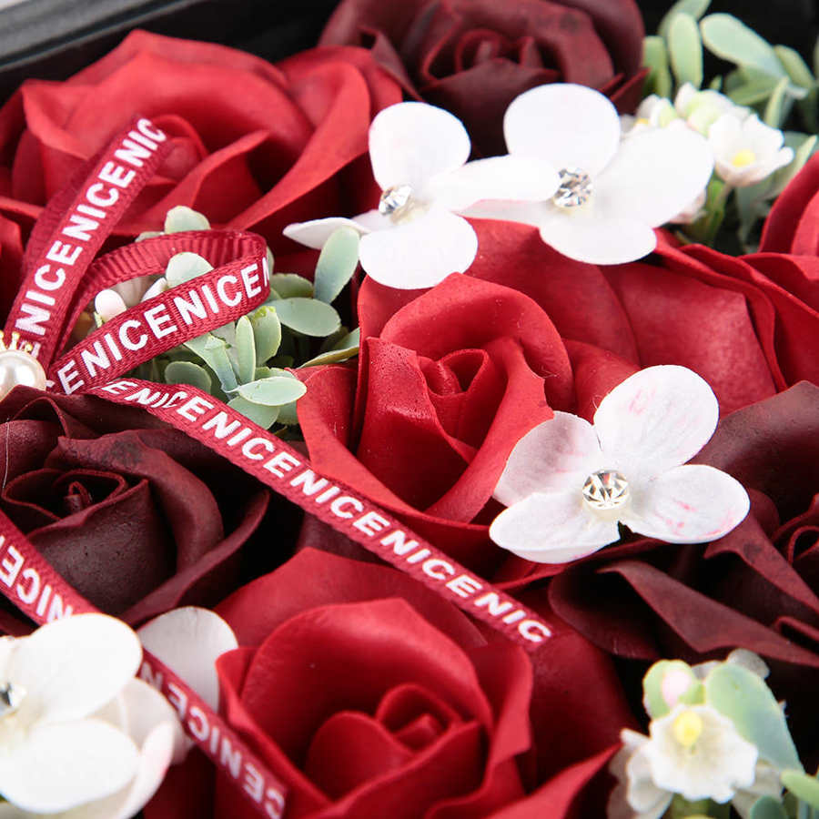 Rose Soap Flower With Drawer Beautiful Natural Flavor Box Valentine's