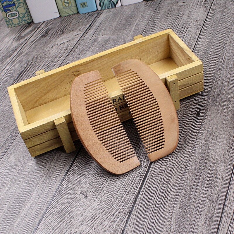 Natuurlijke perzikhouten kam, tanden sluitend, antistatisch, ontwarrend, baardkam, hoofdmassage, haarborstel, haarverzorgingstools voor op reis.