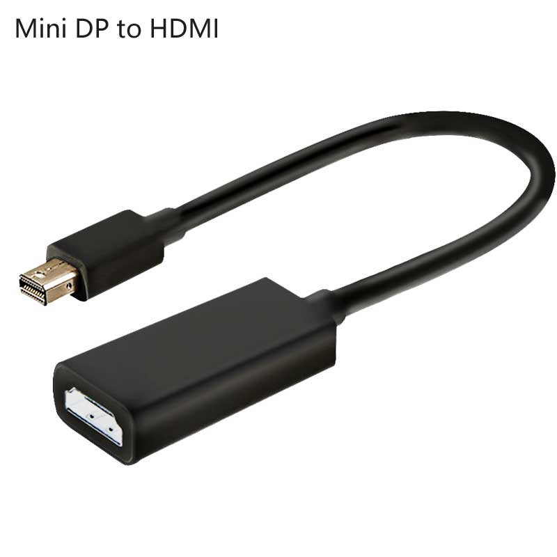 Full HD 1080P DP To HDMI Display Port To Mini HDMI Cable Male To Female DisplayPort Adapter Converter For HDTV Projector HP PC: Mini DP Black