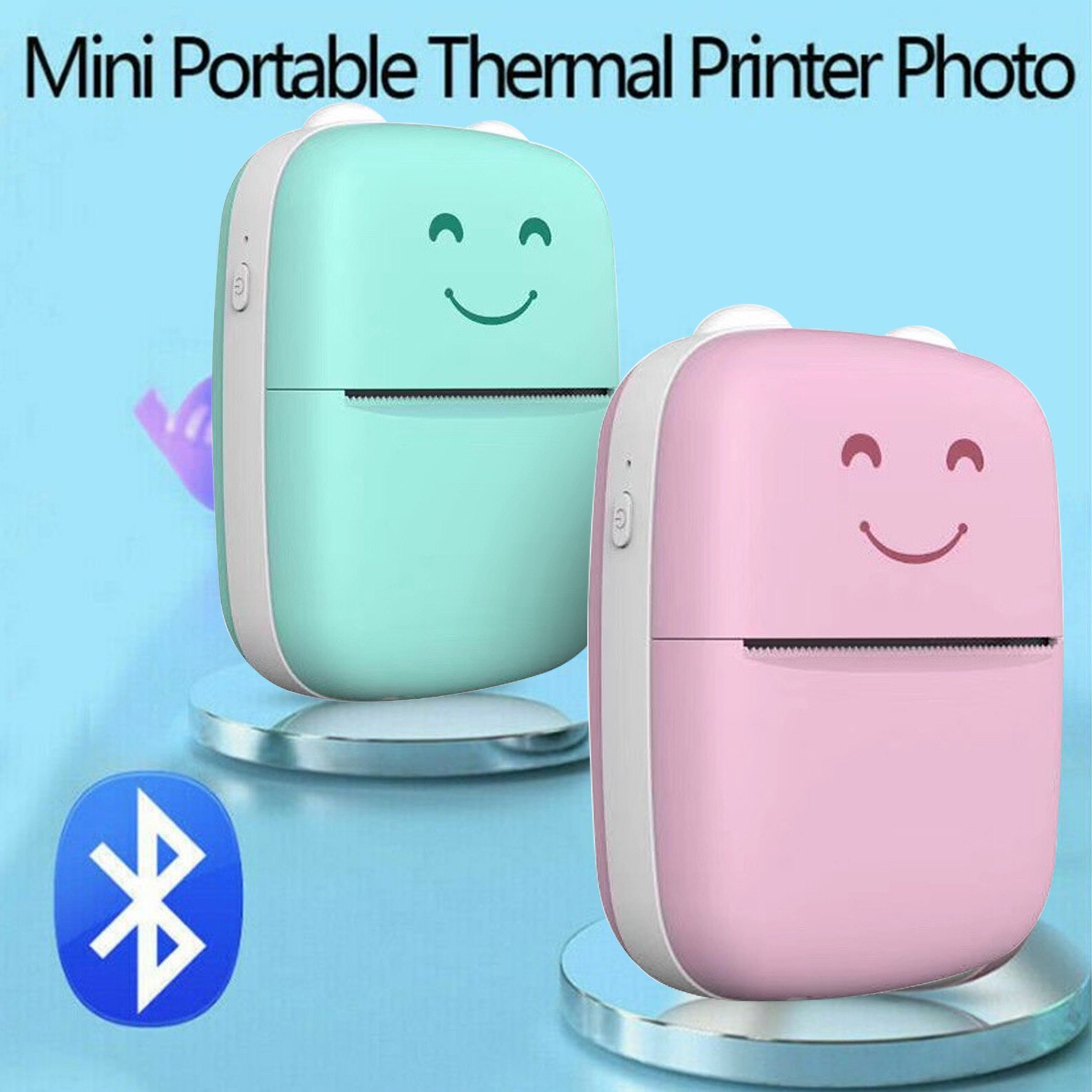 Thermal Portable Bluetooth Printer 58mm Mini Wireless POS Thermal Image Photo Printer For Android IOS Mobile Phone Paper