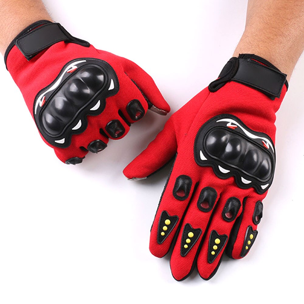 Vehemo Een Paar Full-Vinger Half-Vinger Motorhandschoenen Rijden Handschoenen Voor Motorfiets Anti-Slip Outdoor Fiets voor Sport: Red