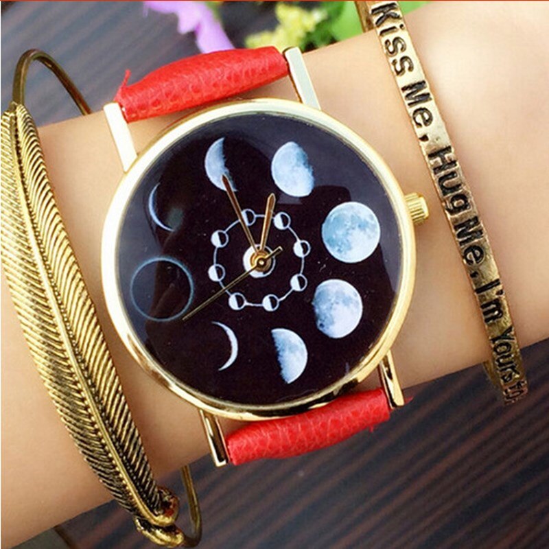 Moon Phase Serie Armband Horloge Vrouwen Horloge Mode Persoonlijkheid Vrouw Horloge Casual Quartz Horloge Vrouwen Horloge