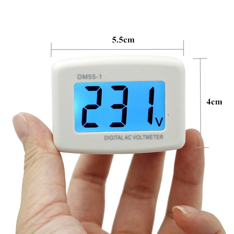 DM55-1 AC 80-300V Voltage Meter Plug Volt Meter LCD Digital display Voltmeter Testers 15%