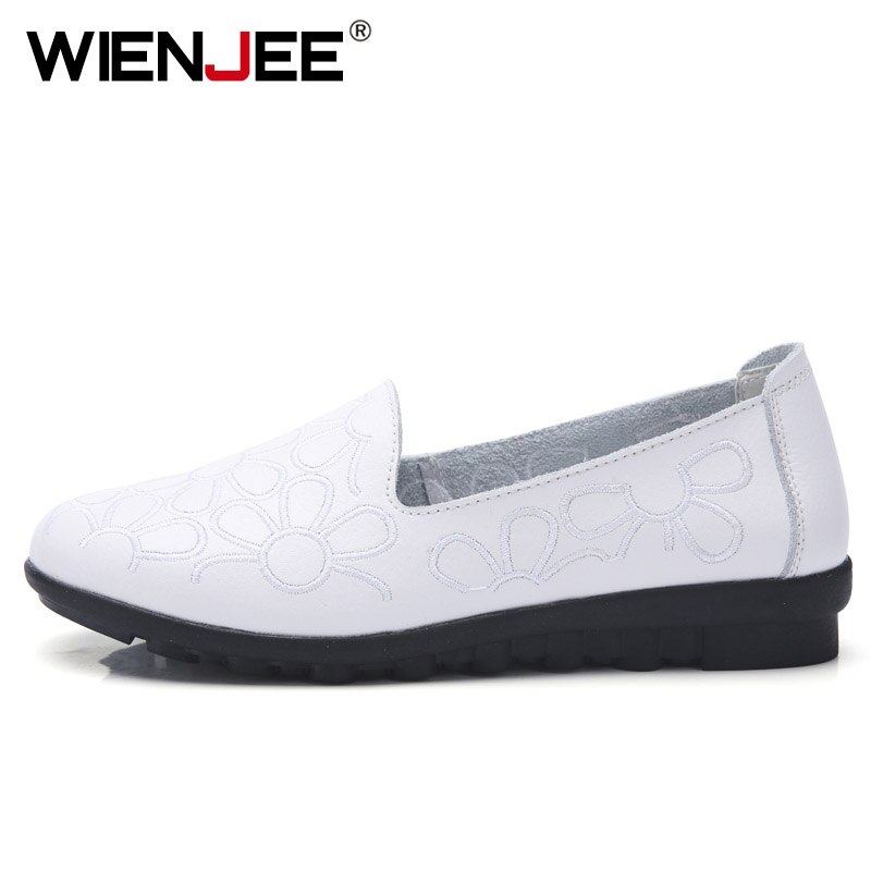 mujeres zapatillas vulcanizadas zapatillas mujer verano deslizamiento en zapatos planos mujeres mocasines caminar plana: White / 40