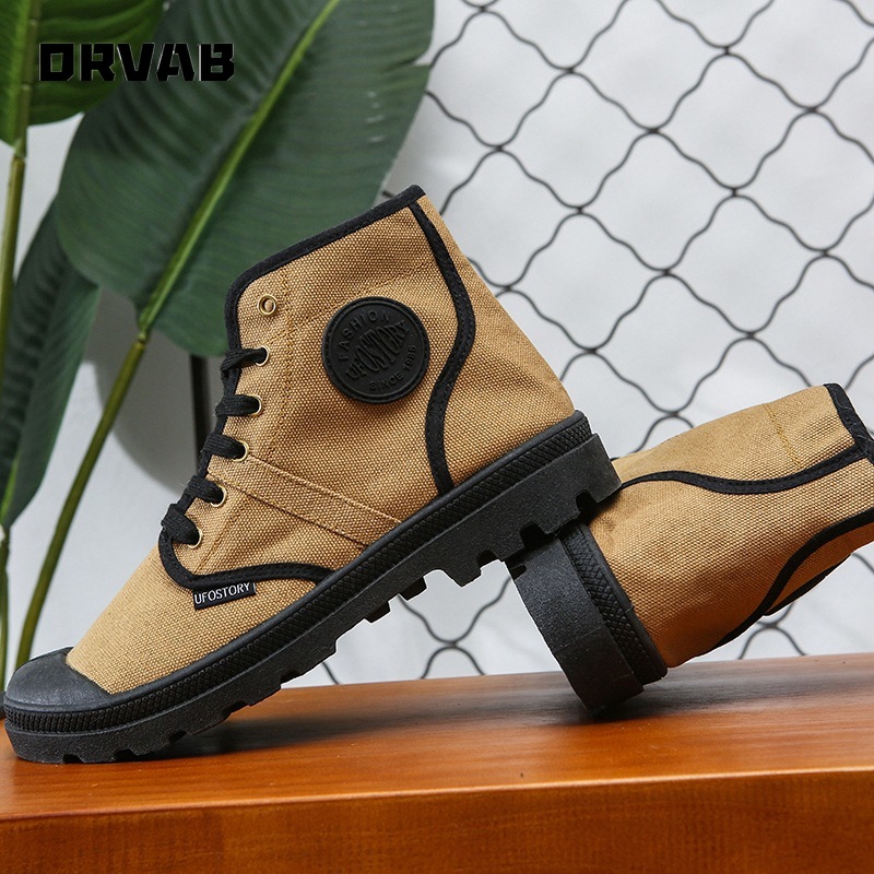 Canvas Shoes Men Spring Autumn Black Gray Martin Boots Youth Boys Trend Casual Shoes Male Winter Boots Men Chelsea Boots