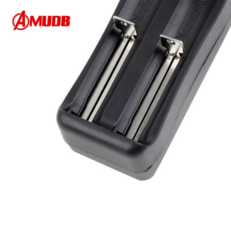 AMUDB 18650 26650 Battery Quick Charging Charger One Dual Slot Rechargeable Portable DC5V/1A USB Lithium Smart Battery Charg