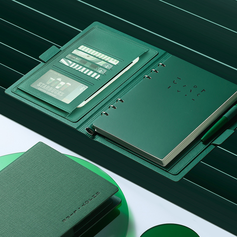 Leather Loose Leaf Binder Spiral office Business affairs High-grade Meeting Notebook 6 Holes Diary planner Agenda Bujo