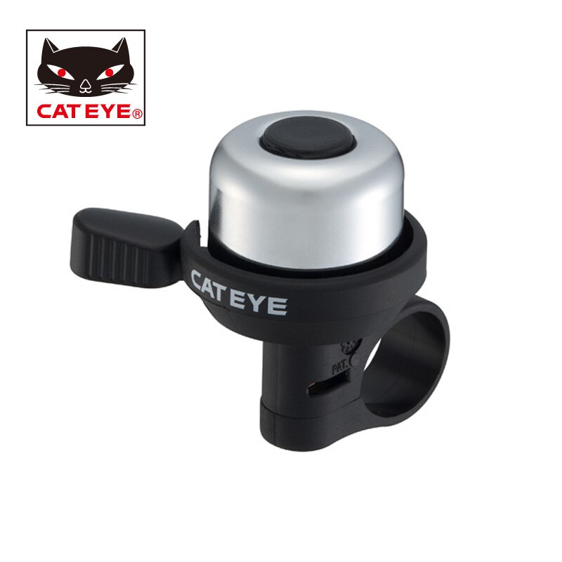 Cateye cykelklokke mtb landevejscykel kobber 90db horn klokke 2.2-25.4 mm styr klokkehorn lyder luftalarm ringer klokker pb -1000: Sort