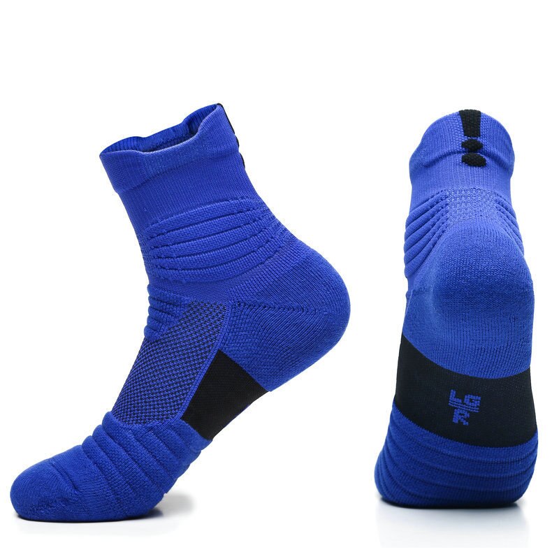 Professionelle Lauf Socken Baumwolle Dicke Socken Frottee Sommer Basketball Tennis Männer Sport Socken Schock Absorption Feuchtigkeit Wicking: Mitte Blau