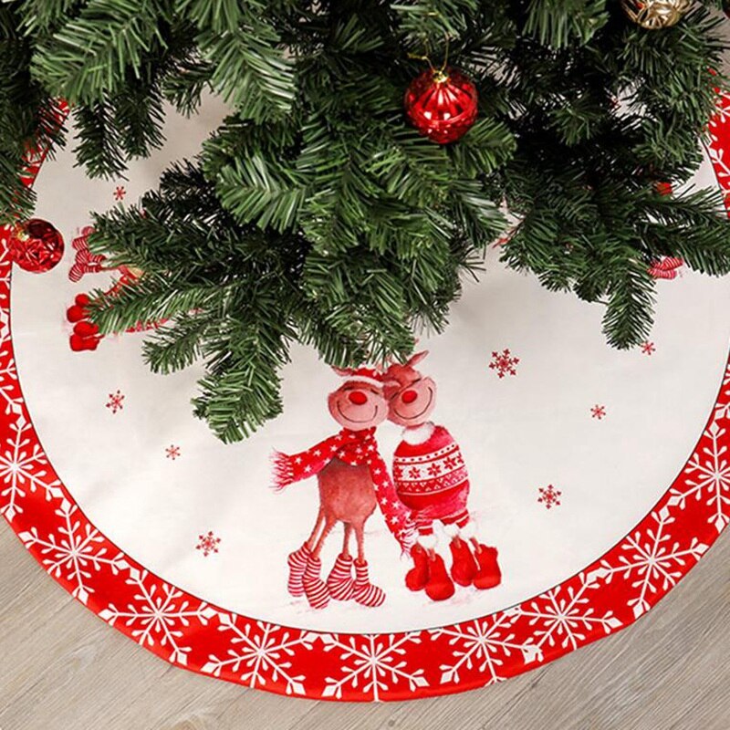 Kerstboom Rok Dubbele Herten Print Boom Rok 120Cm Kerstboom Bodem Decoratie Jaar Thuis Outdoor Decor Event party