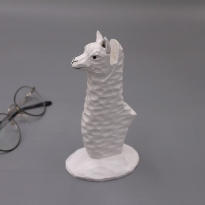 Massief houten brilmontuur, gesneden displayrek, dier, massief houten sieraden, retro, giraffe, alpaca, ornamenten: Rood