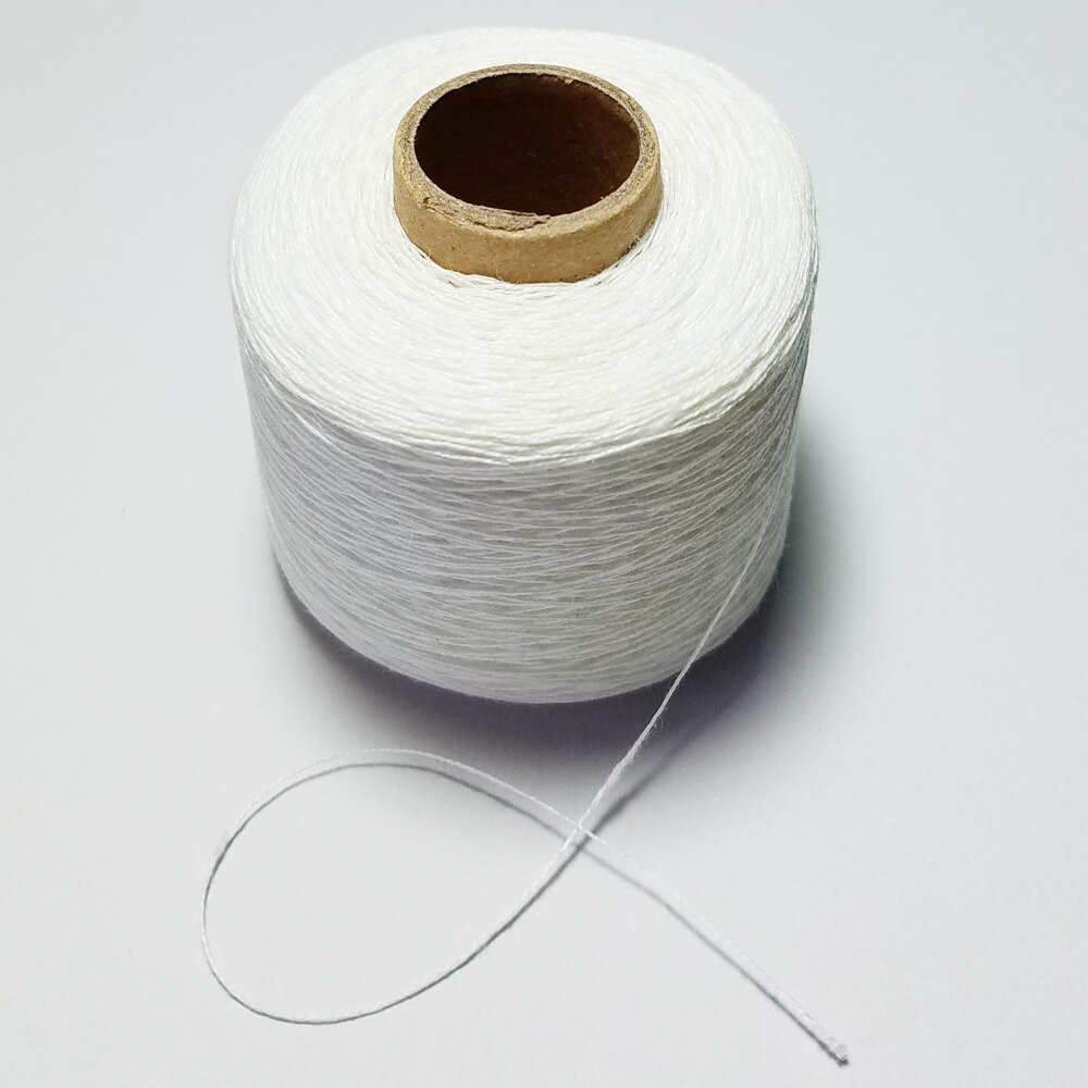 Hilo de lino blanco 500 m/rollo, hilo fino para coser, tejer, bordar, crochet, accesorio DIY
