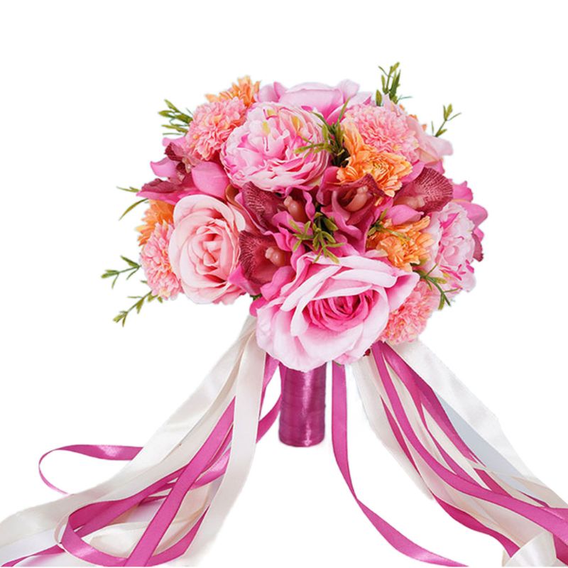Lint Roses Bruiloft Bruidsboeket Kunstmatige Rose Chrysant Ho... – Grandado