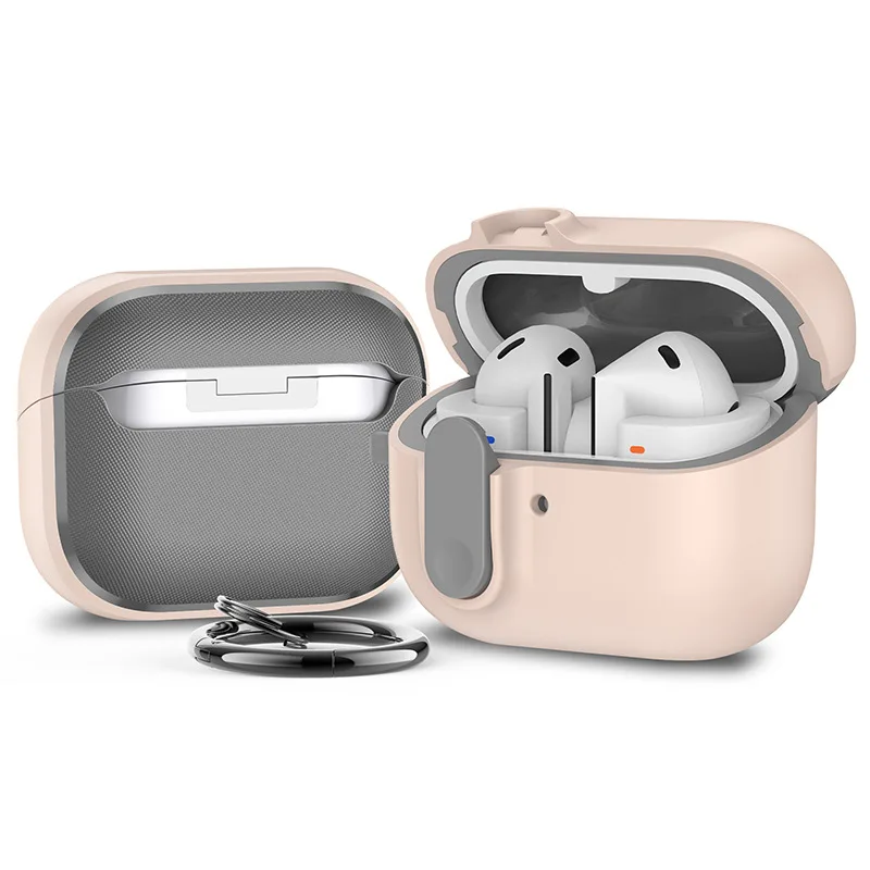 Para Huawei Freebuds Pro3 funda Freebuds Pro4 con cerradura segura a prueba de golpes bonita funda protectora de silicona para auriculares (piedra de arena): 3XS / Rosa
