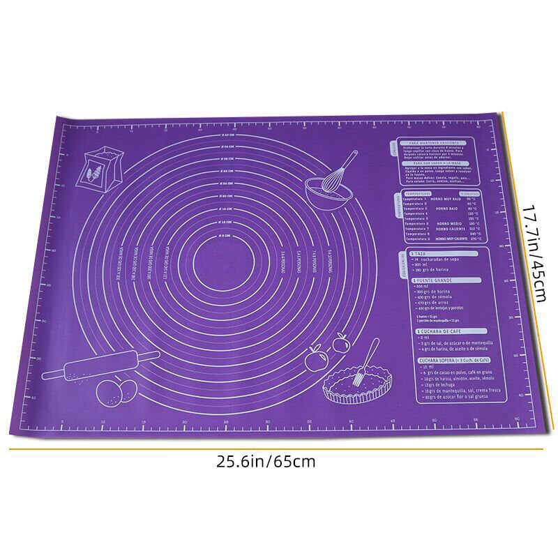 64X45Cm Non-stick Siliconen Gebak Mat Keuken Gadget Extra Grote Bakken Mat Oven Liner Fondant Bakken levert Tafel Ze: Purple 65X45cm