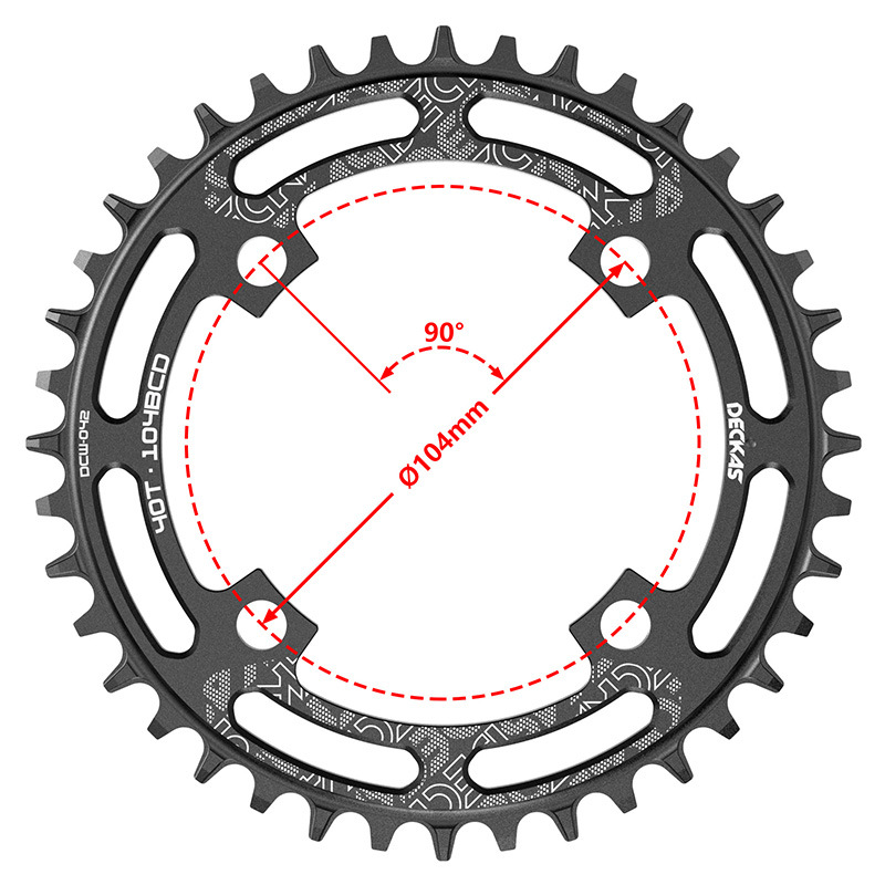 Deckas 104BCD plateau ovale/rond large étroit roue à chaîne vtt VTT vélo 32T-52T pédalier dent plaque pièces 104 BCD