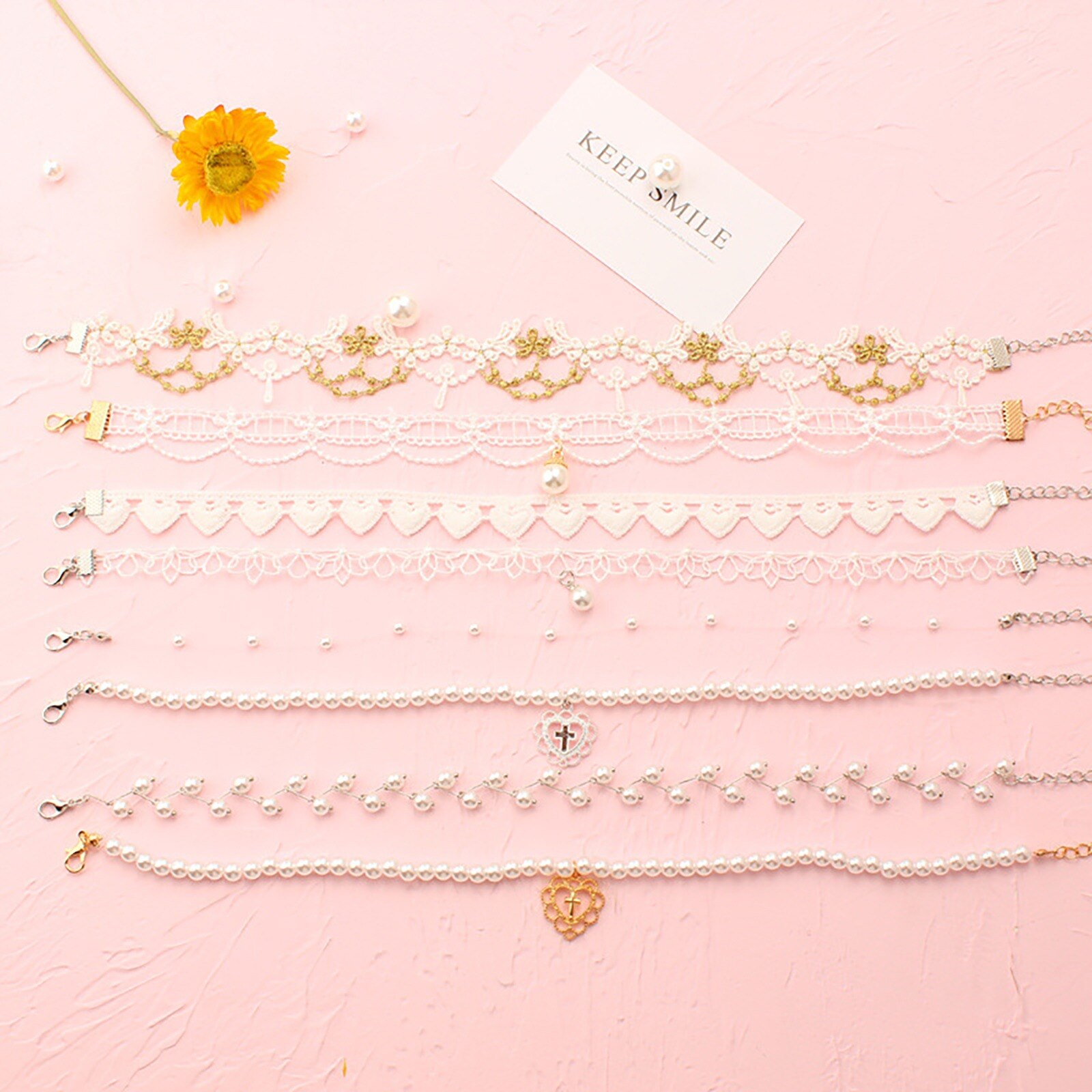 Gioielli con collana girocollo di perle dolci per donne di moda perline romantiche girocolli a catena regalo di compleanno gioielli per feste