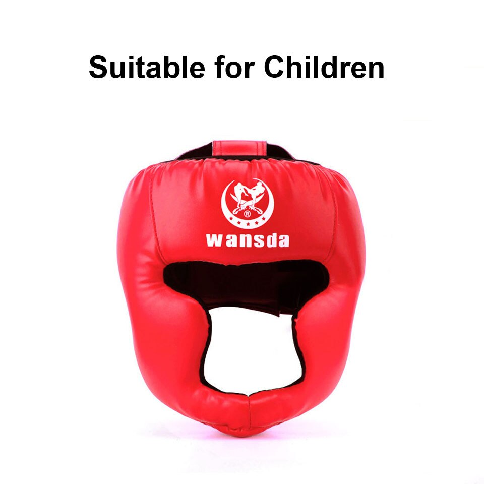 Beskyttelsesudstyr vagt hoved boksning træning sanda beskyttelsesudstyr hjelm lukket hjelm muay thai kamp: Røde børn