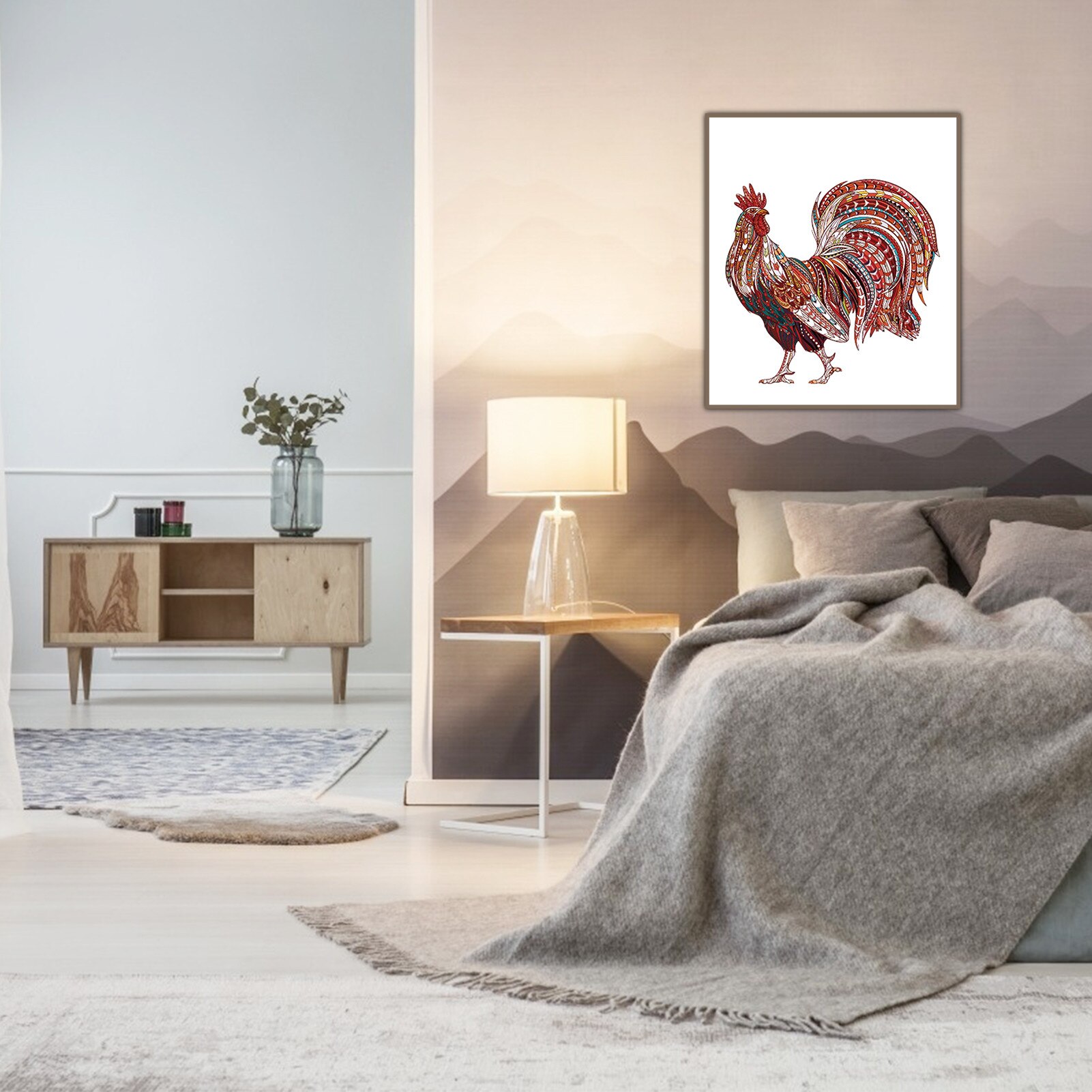 Unique Shape Rooster Puzzle Premium Wood Jigsaw Puzzle Fun Puzzle Game Exercise Concentration Perseverance For Children Adults