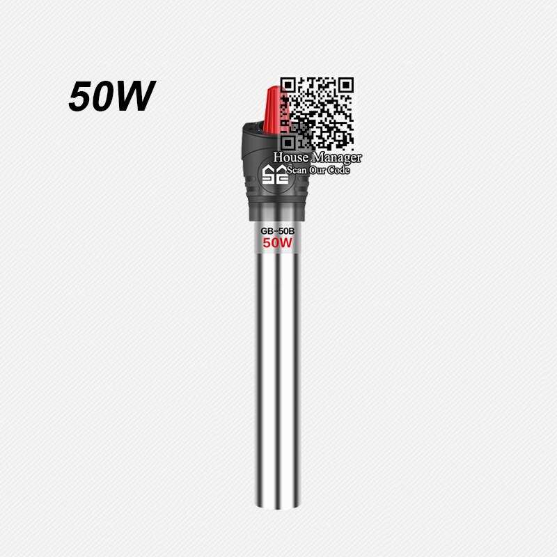 Aquarium Fish Tank Adjust Temperature Controller Stainless Steel Heating Rod, 25~500W Submersible Aquarium Heater for Fish Tank: 50W 180mm / AU Plug adapter