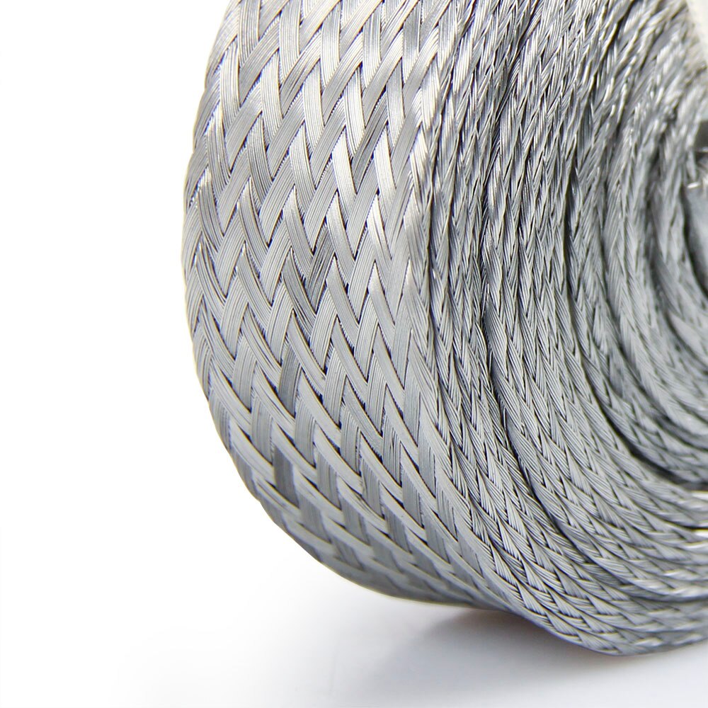 Universal Stainless Steel Engine Hose and End Sleeve Sleeving Kit Silver