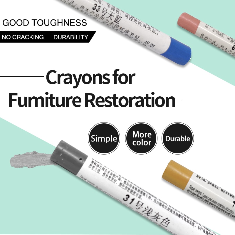 Cera blanca de madera para muebles, lápices de reparación de suelo, crayones reparadores para arañazos dañados, reparación blanca, de materiales
