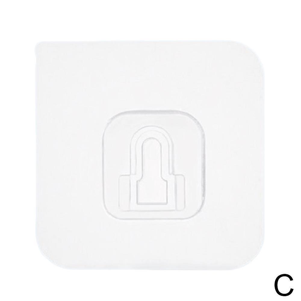 Crochet adhésif mural en plastique, support de suspension Transparent Double face, support de charge lourde ventouse: Male button 2