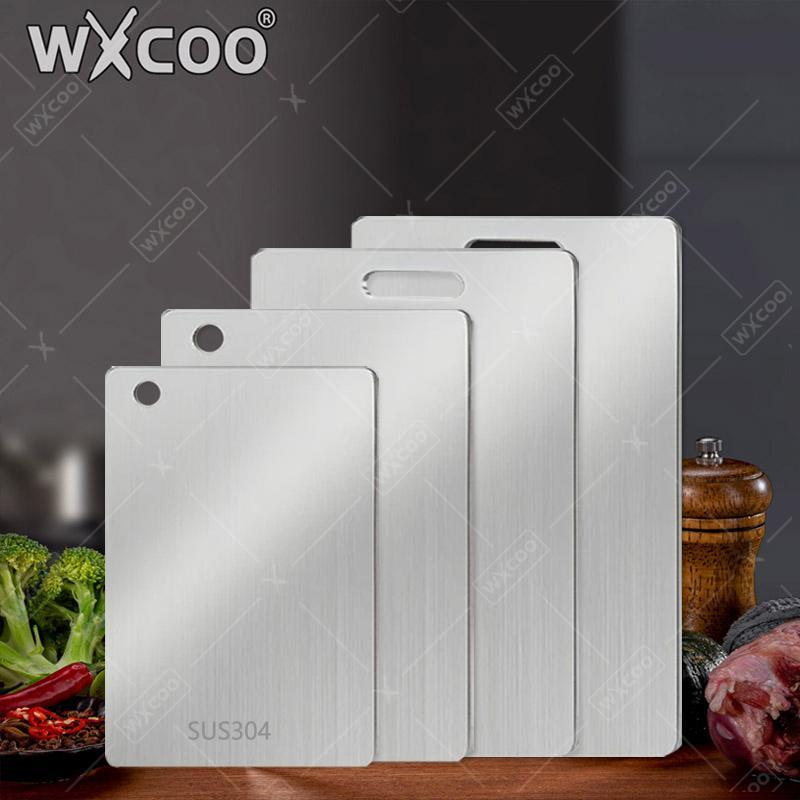 WXCOO1 ~ 5-teiliges Küchen-Schneidebrett-Set, doppelseitig, Lebensmittelqualität, Hack-Schneidebretter, verdickte Bretter aus Edelstahl 304