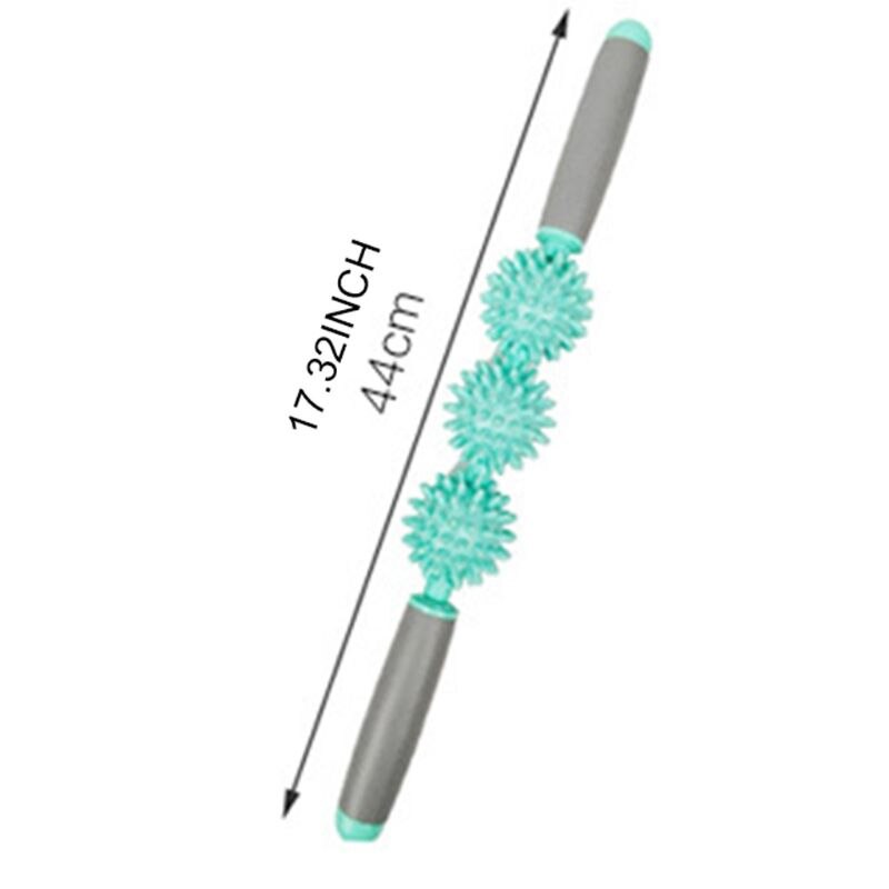 Muscle Roller Massage Stick Deep Tissue Tight Fascia Massager Trigger Point Fat Blast with 3 Balls for Pain Relief