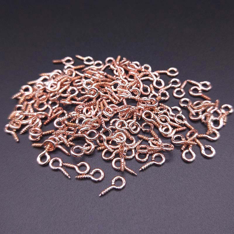 Tornillos pequeños para uñas de oveja, accesorios de joyería con cuentas, 4x8/5x10mm: Rose gold / 4x8mm 150pcs