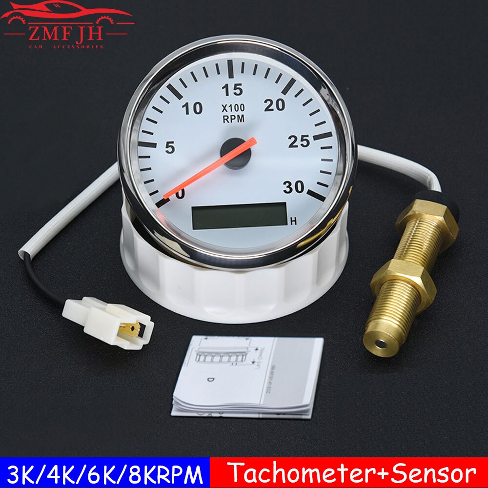 Tacómetro Digital para coche de gasolina diésel, medidor de RPM, 3K, 4K, 6K, 8K, RPM, 85mm