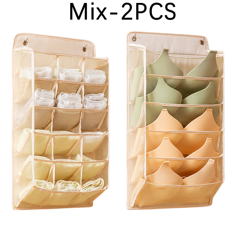 4 stuks ondergoed panty opslag hangende tas wandmontage beha opslag organisator rek thuis closet organisator opbergzakken: MULTI