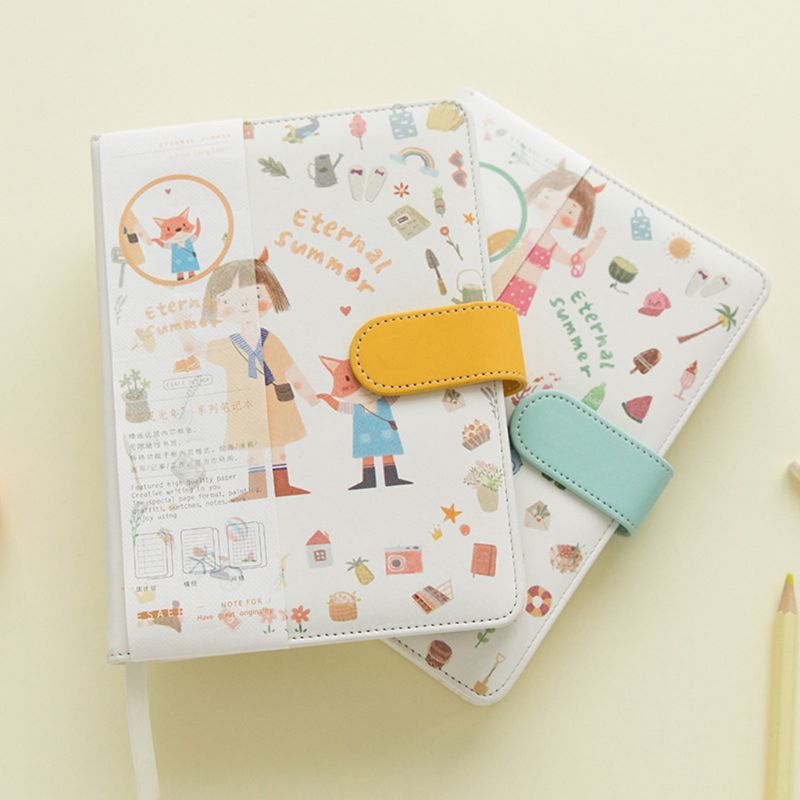 A5 Cute Cartoon Notebook Leather Diary Journal Planner Travelers Journal Agenda