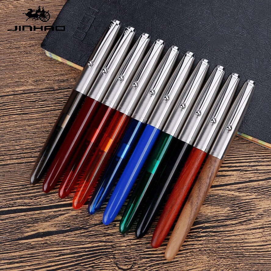 Jinhao 51a Transparante Vulpen Luxe 0.38Mm Fijne Penpunt Inkt Pennen Voor Schrijven Briefpapier School Kantoorbenodigdheden