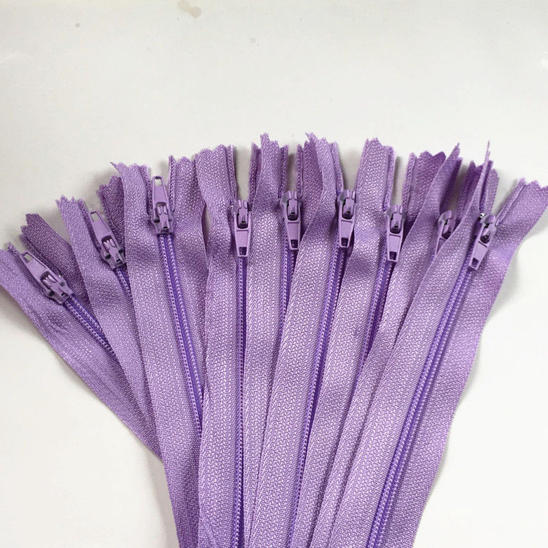 10 Pcs Mix Farbe Lange Unsichtbar Tasche Tailor Kanalisation Reißverschlüsse Geschlossen Ende Schneider Quilt Crafter Nylon Spule 8 Zoll handwerk DIY Zipper: Light Purple