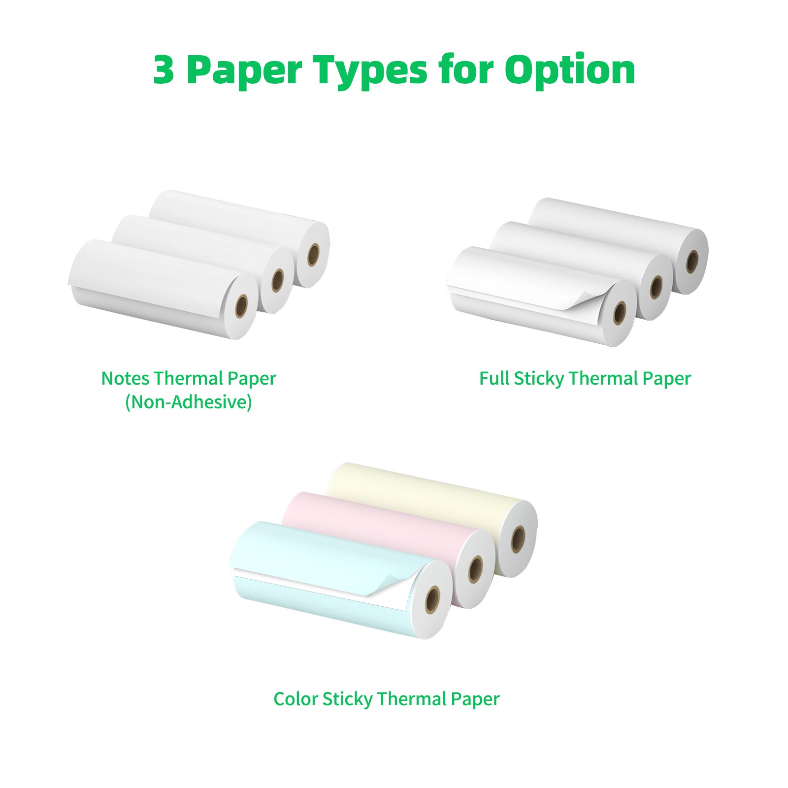 Peripage 3 Roll 77X30Mm Zelfklevende Thermisch Papier Sticker Bpa-vrij Printable Sticky Papier Voor peripage A9/A9s/A9 Pro/A9 Max
