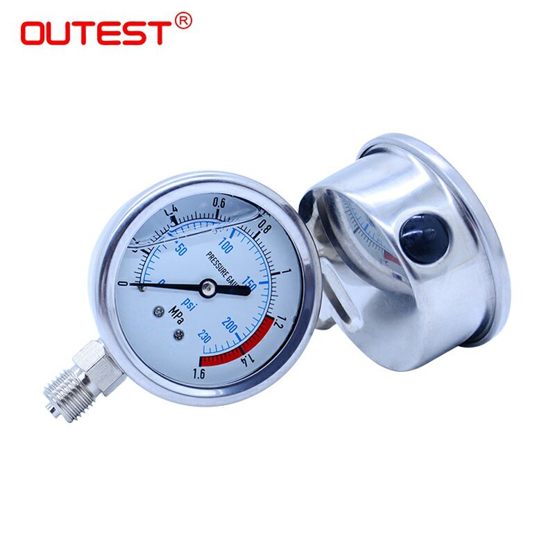 OUTEST 0-60MPa Radial stainless steel manometer pressure gauge Air oil water Hydraulic Pressure gauge Thread G1/4