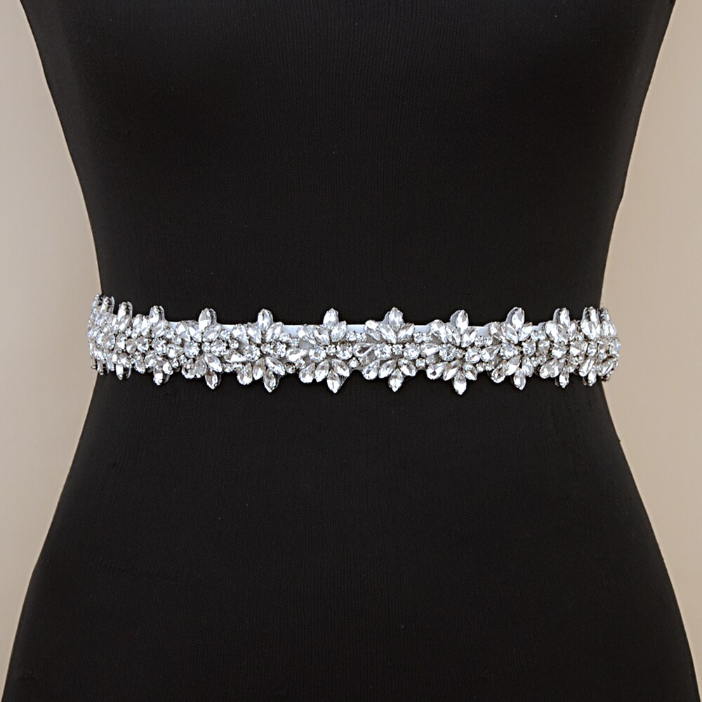 Trixy S269-S Bruiloft Riemen Zilveren Diamanten Riem Verbazingwekkende Crystal Rhinestone Riem Glanzend Bruids Riem Bruiloft Sjerpen Jeweled Riem