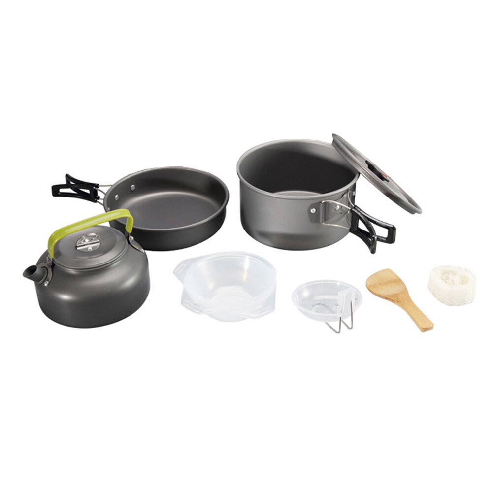 Cozinhar kit de tamanho grande, chaleira, conjunto com acessórios para o ar livre, acampamento, caminhadas e piquenique: Default Title