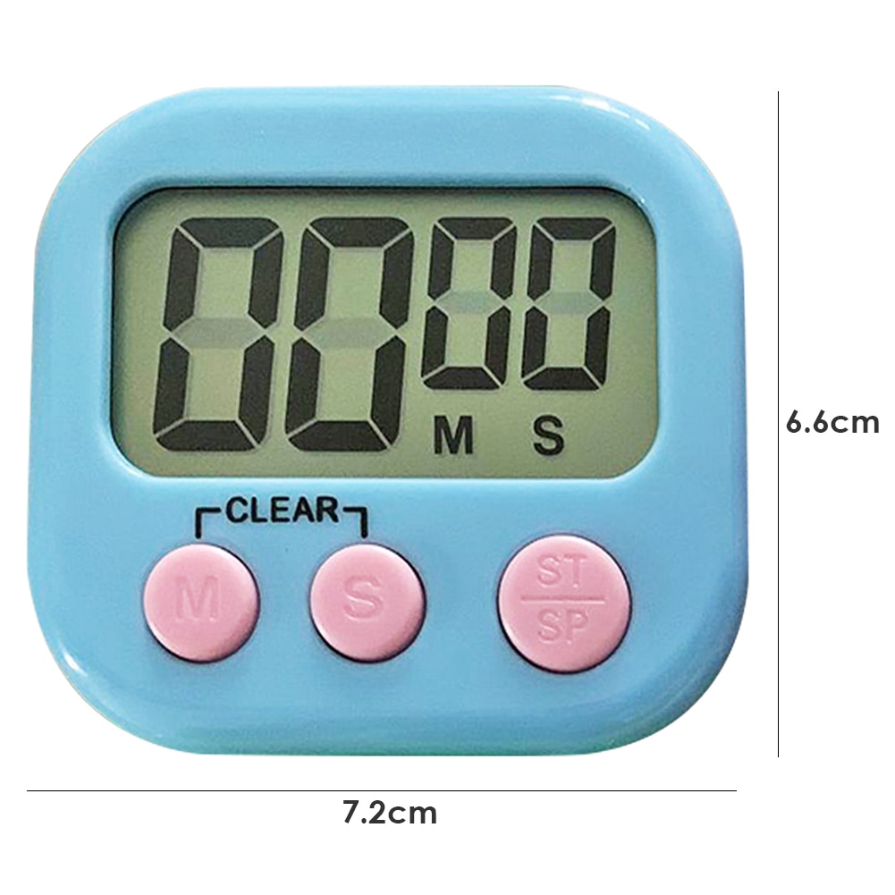 LCD Electronic Digital Display Screen Timer Magnetic Cooking Table Countdown Alarm Clock Stopwatch with Stand for Kitchen: Blue