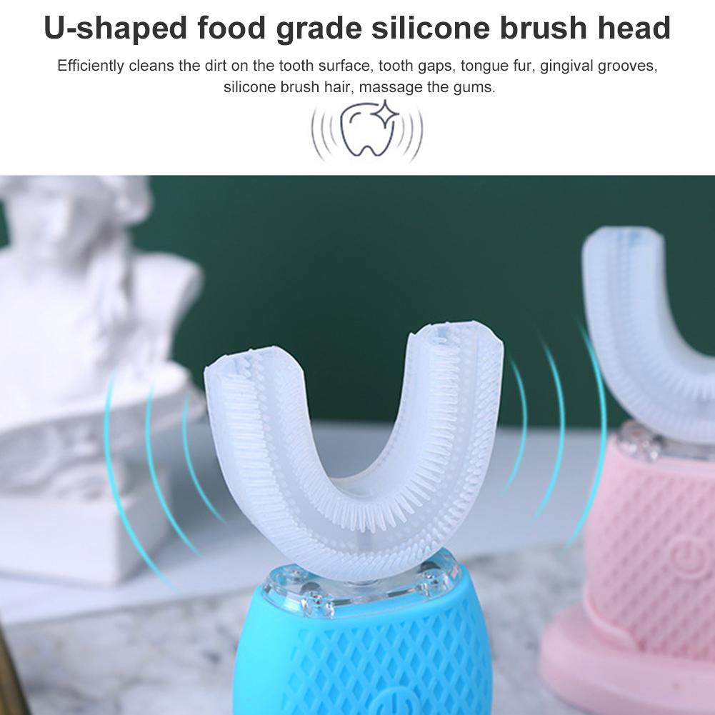 360 stopni inteligentny automatyczny elektryczna soniczna szczoteczka robić zębów USB akumulator ultradźwiękowy U kształt 4 styl zegar niebieskie światło