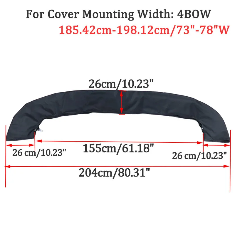 Wasserdichte 600D 3/4 Bogen Bimini Top Boot Abdeckung Kein Rahmen Yacht Boot Abdeckung Mit Reißverschluss Anti UV Staubdicht Abdeckung Marine Zubehör: Beige
