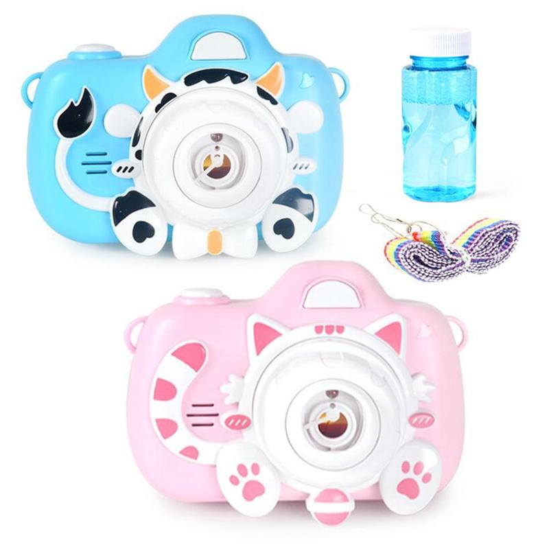 Musica Leggera elettrica Bambini Bolla Ventilatore Carino Gatto Mucca Giocattoli Della Bolla di Sapone per Bambini per Bambini Macchina Macchina della Bolla Macchina Fotografica Automatica F8F5