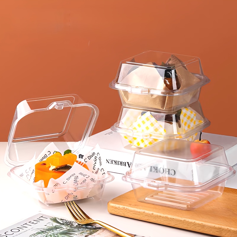 10 stuks robuuste plastic food-grade hamburgerdozen met flip-top deksel - herbruikbare hamburgercontainers geschikt voor restaurants