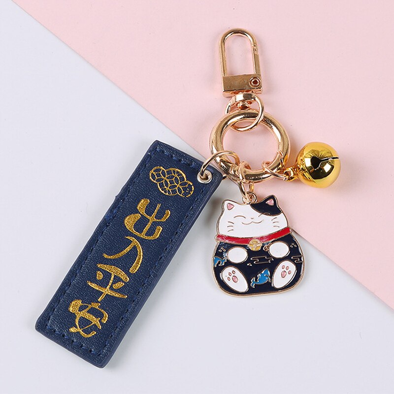 Carino Gatto Fortunato Portachiavi Pendente Del Telefono Campane Accessori Degli Amanti Delle Signore Del Sacchetto di Chiave Dell'automobile Anello Pendenti Con Gemme E Perle: 3