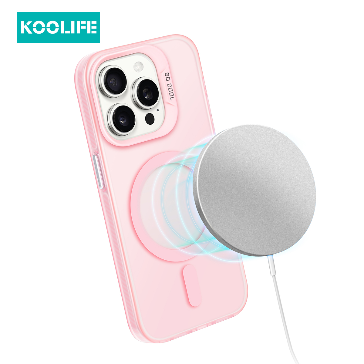 Koolife with Magnetic Mobile Phone Protective Case Imd Craft Model Electroplated Button for iPhone 11 12 13 14 15 16 Pro Max