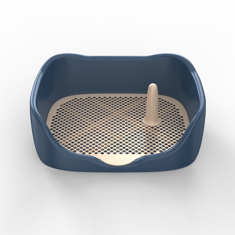 Toilette Portable en plastique Double couche pour chien, tapis d'entraînement pour chiot chat, toilette pour petit Animal, nettoyage des animaux domestiques, fournitures d'intérieur: Bleu / S