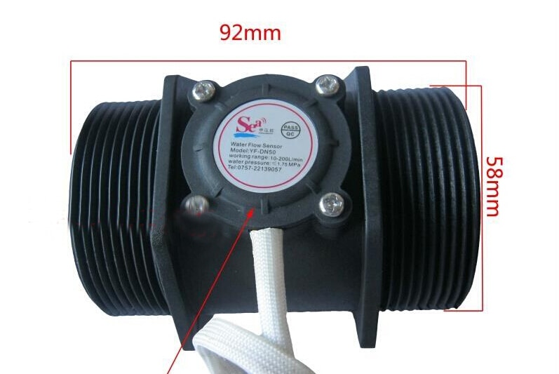 2 inch Water flow sensor, Hall flow meter, Turbine flowmeter