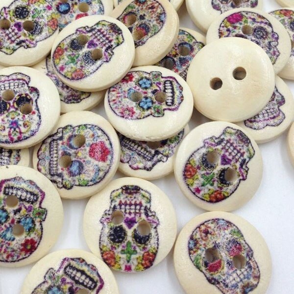 50PCs 2 Löcher Mixed Blume Tasten für Hand Handwerk Scrapbooking DIY Nähen Dekorative kinder Taste Kleidung WB526: Color 15
