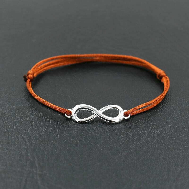 Mujeres afortunadas de Color plata infinito encanto 8 hombres pulsera hilo de cuerda roja cuerdas Chakra pulseras para niño niñas niños de los Amantes